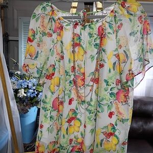 LC Lauren Conrad Multicolor Floral Blouse